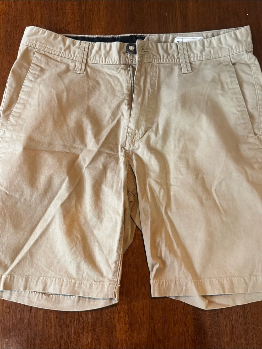 Volcom Men's Tan Flat-Front Chino Shorts